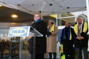 It was icy cold at the IKEA Winnipeg opening,but the welcome was warm and Tree Canada appreciated the $80,000 donation.